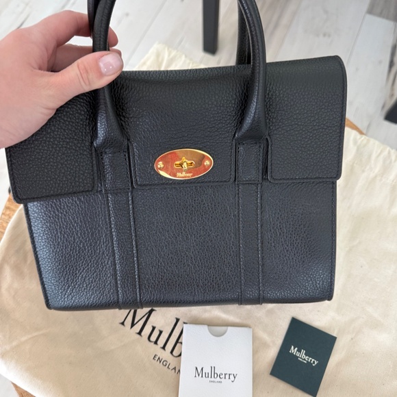 Mulberry Small Bayswater Tote in Black Grained Leather - Picture 15 of 16